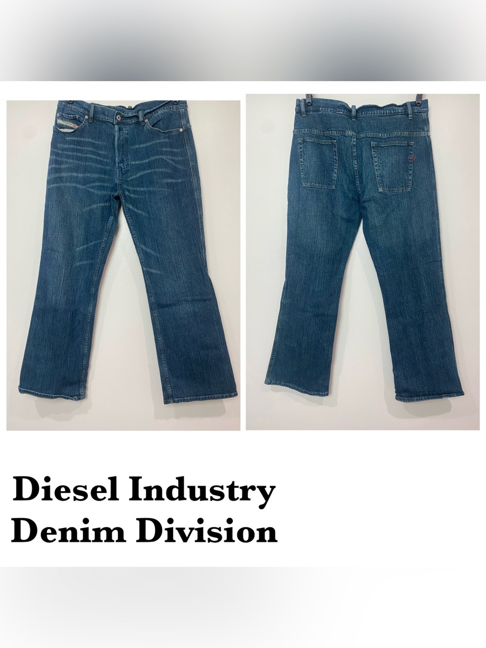 Diesel Industry Men's Jeans Sz 38 (Measures 34x31) Button Fly Distressed GUC